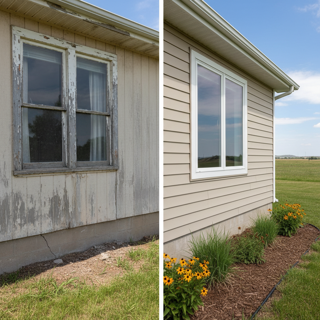 Completed egress window installation work at a residential property in Dodge City, KS