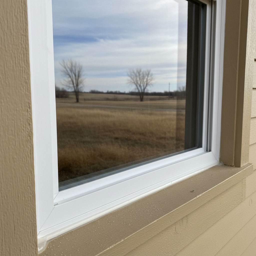 Completed storm window installation work at a residential property in Dodge City, KS