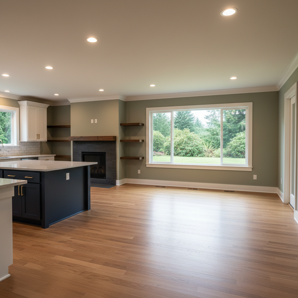 Completed interior finishing work at a residential property in Hillsboro, OR