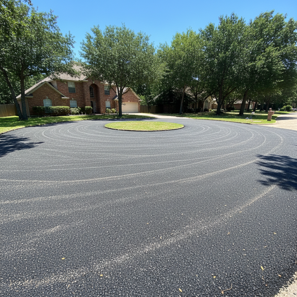 Completed asphalt milling work at a residential property in Irving, TX