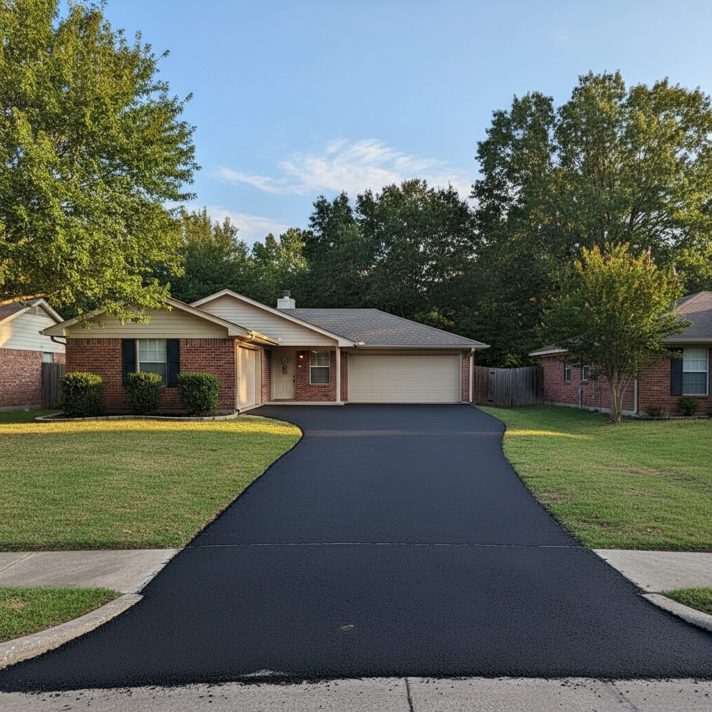 Completed residential asphalt work at a residential property in Fort Worth, TX