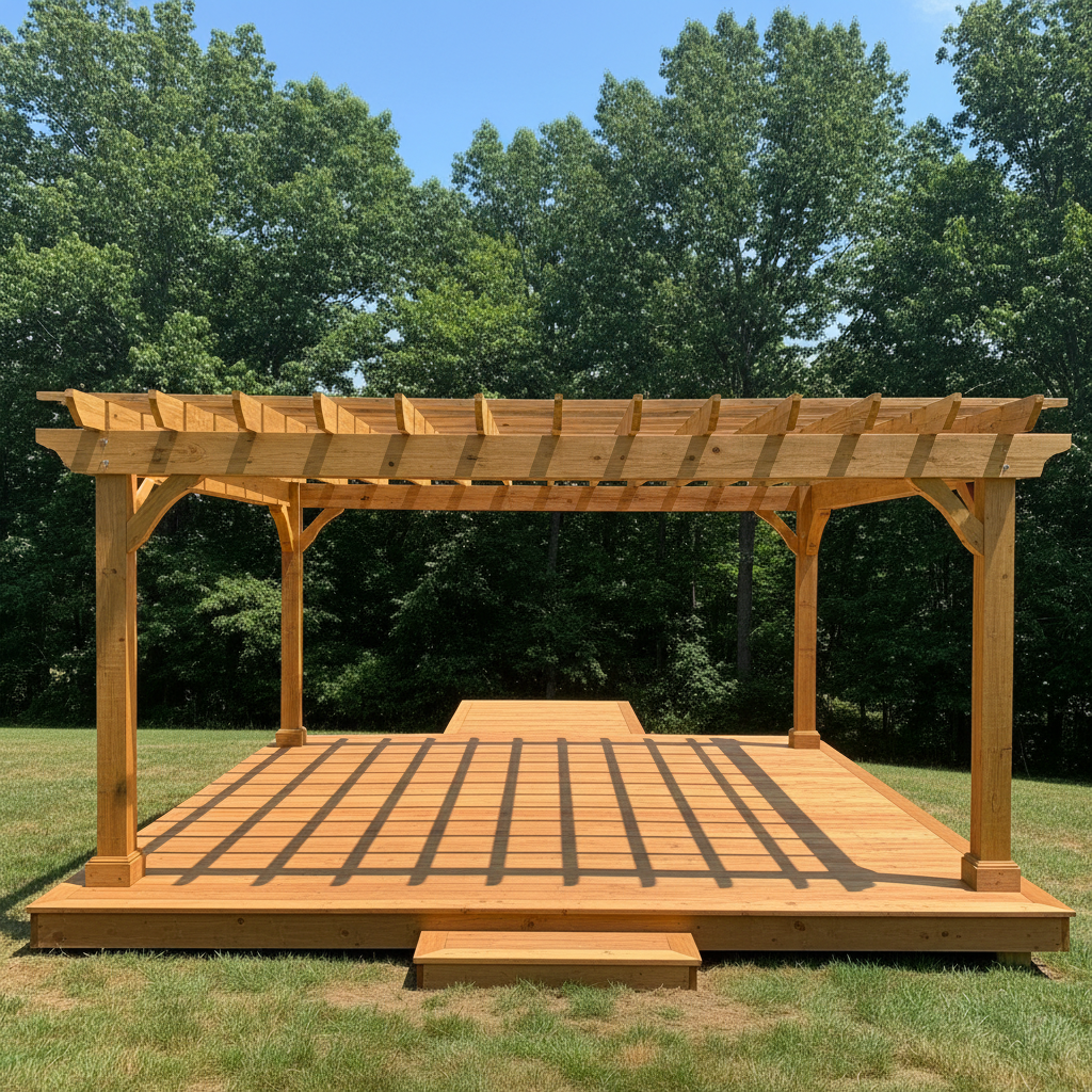 Completed pergola construction work at a residential property in Knoxville, TN