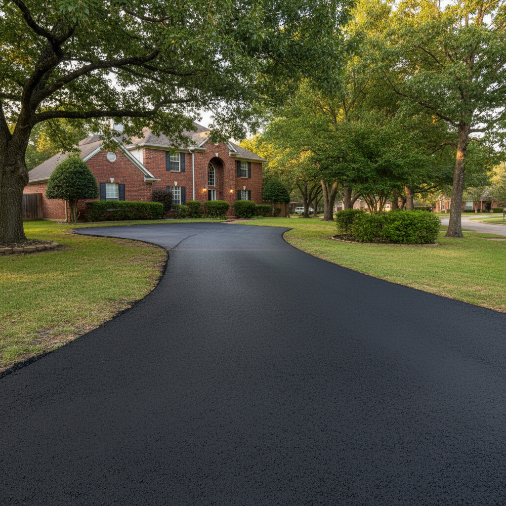 Completed commercial asphalt work at a residential property in Fort Worth, TX