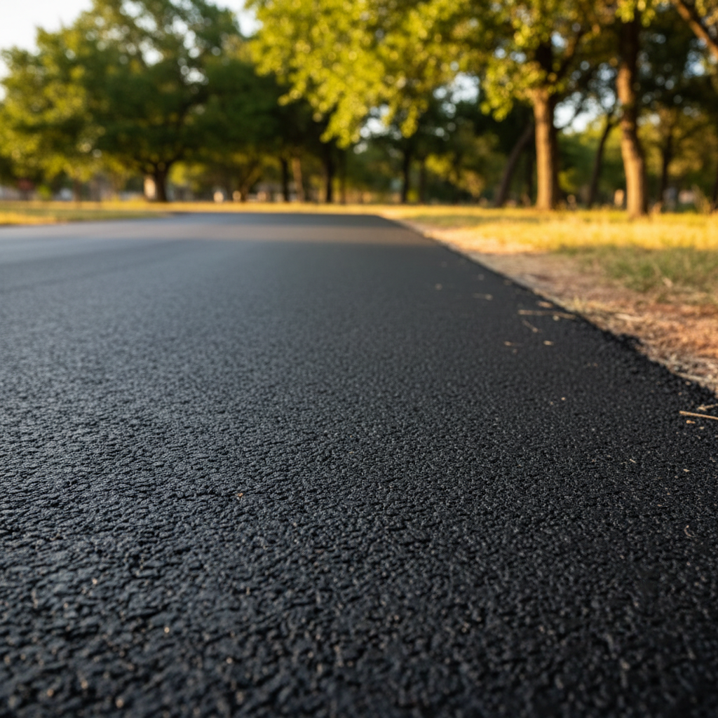 Completed asphalt paving work at a residential property in Irving, TX