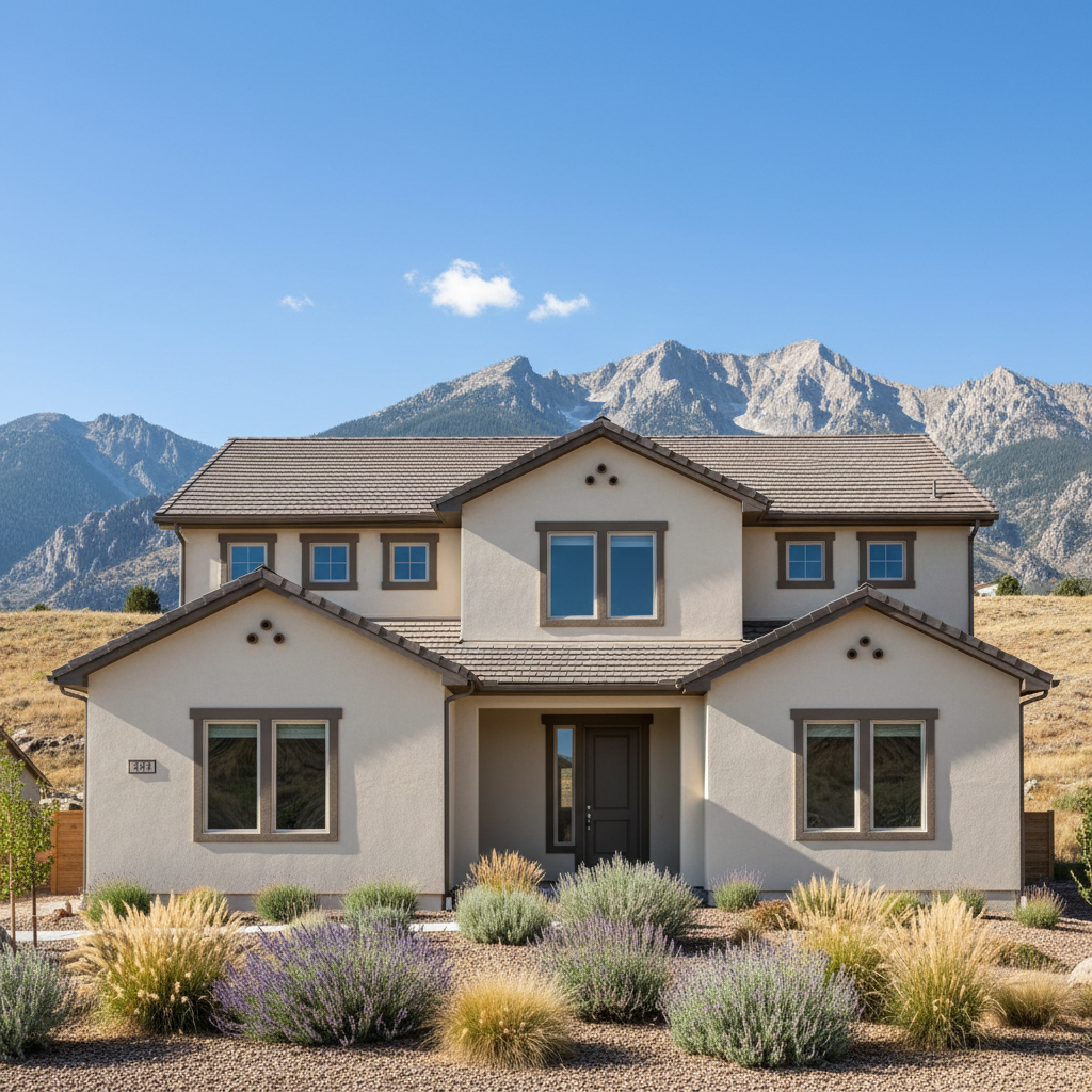 Completed stucco painting work at a residential property in Salt Lake City, UT