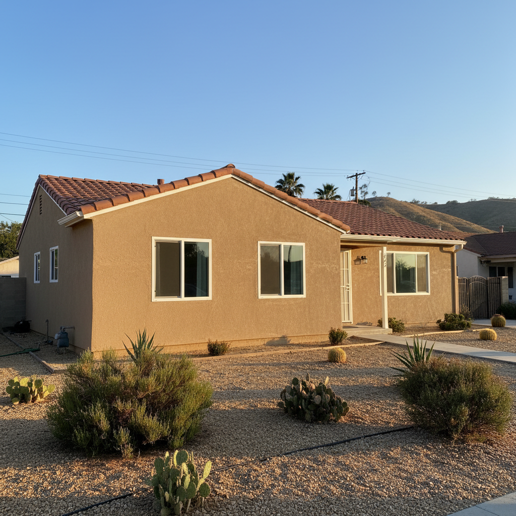 Completed residential stucco work at a residential property in El Cajon, CA