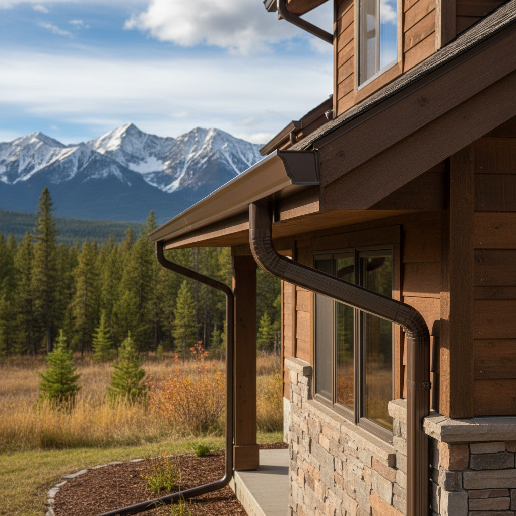Completed gutter replacement work at a residential property in Whitefish, MT
