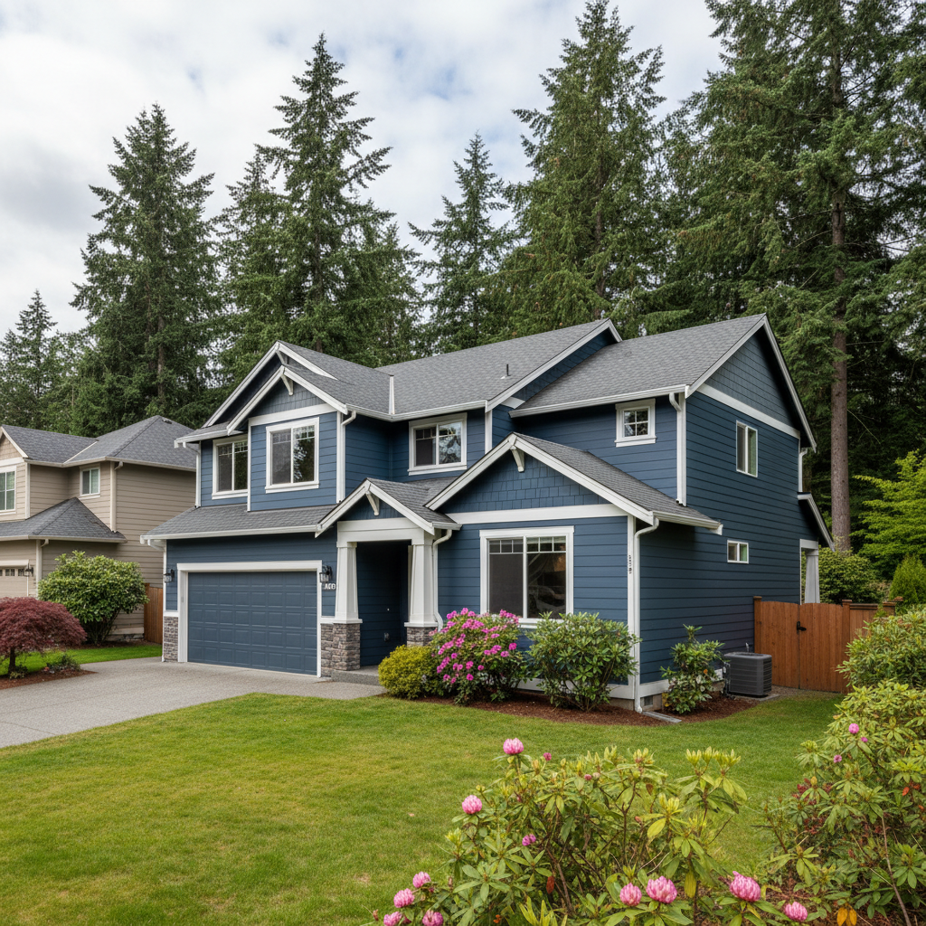 Completed gutter replacement work at a residential property in Bothell, WA