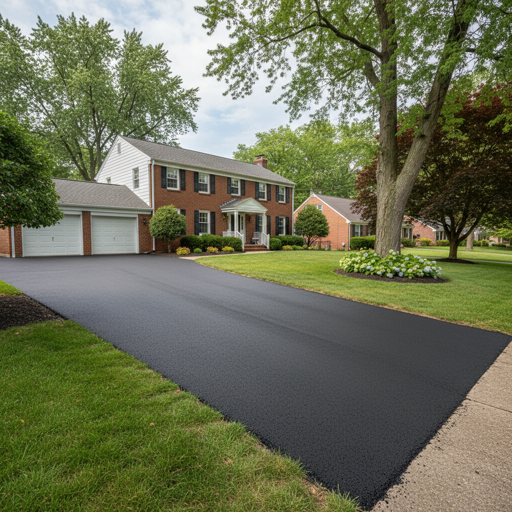 Completed residential asphalt work at a residential property in Philadelphia, PA
