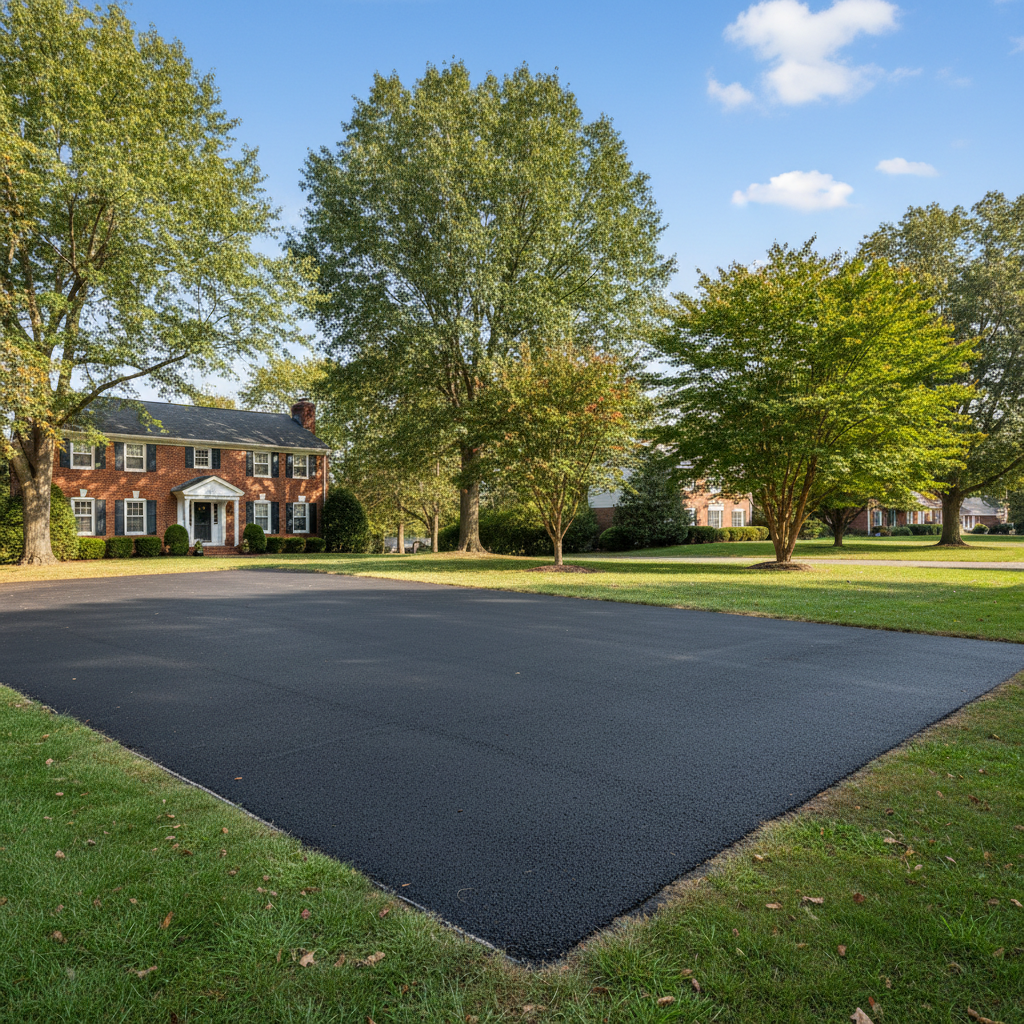 Completed asphalt patching work at a residential property in Philadelphia, PA