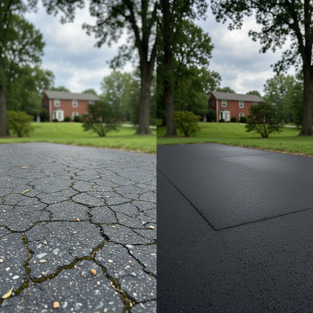 Completed asphalt repair work at a residential property in Harrisburg, PA