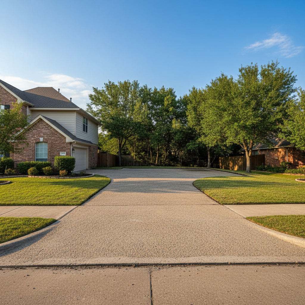 Completed asphalt milling work at a residential property in Dallas, TX