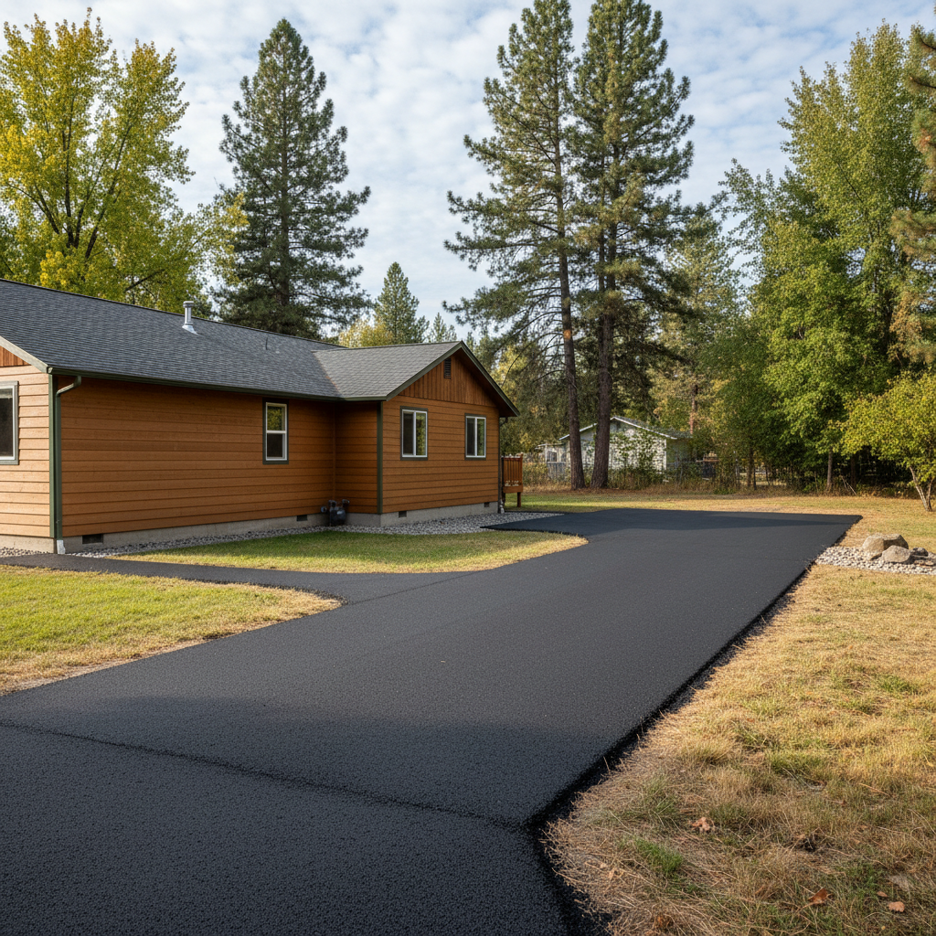Completed residential asphalt work at a residential property in klamath falls, OR