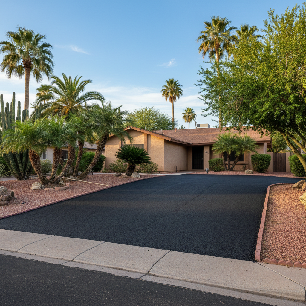 Completed residential asphalt work at a residential property in Phoenix, AZ