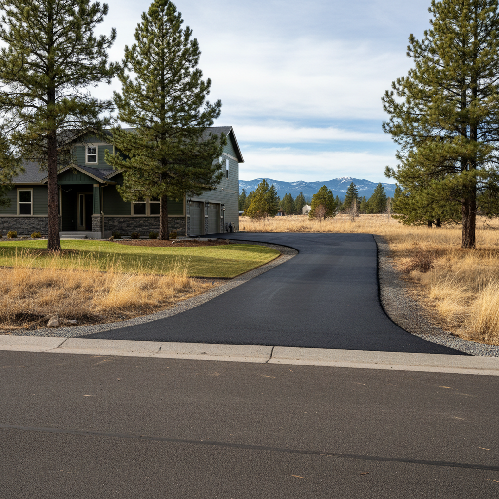 Completed asphalt paving work at a residential property in klamath falls, OR