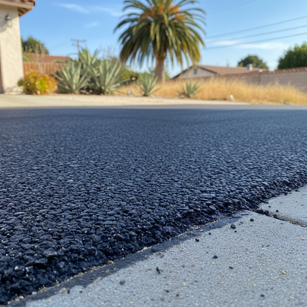 Completed asphalt patching work at a residential property in Los Angeles, CA