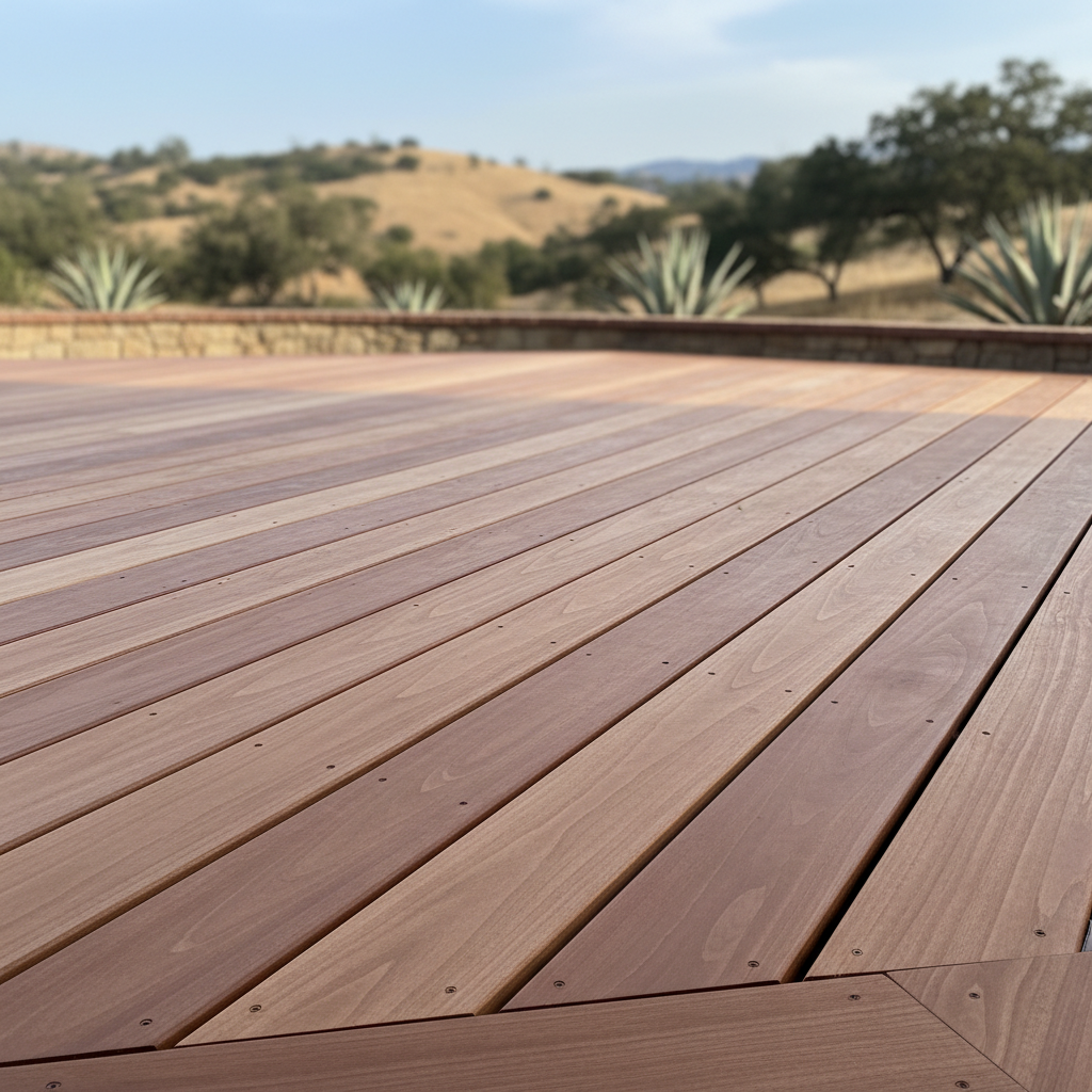 Completed wooden decks work at a residential property in Temecula, CA