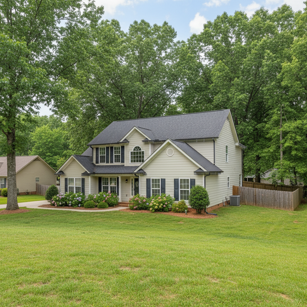 Completed gutter guard installation work at a residential property in Louisburg, NC