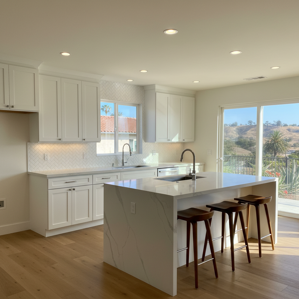 Completed kitchen remodel work at a residential property in Long Beach, CA