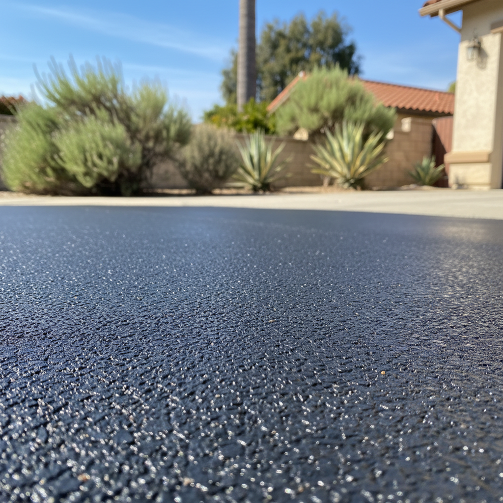 Completed asphalt repair work at a residential property in Los Angeles, CA