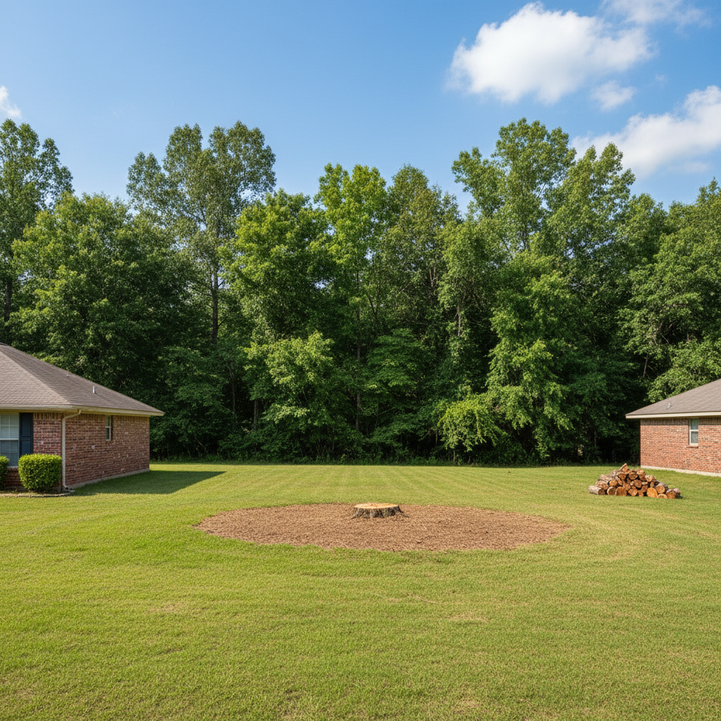 Completed emergency tree removal work at a residential property in New Caney, TX