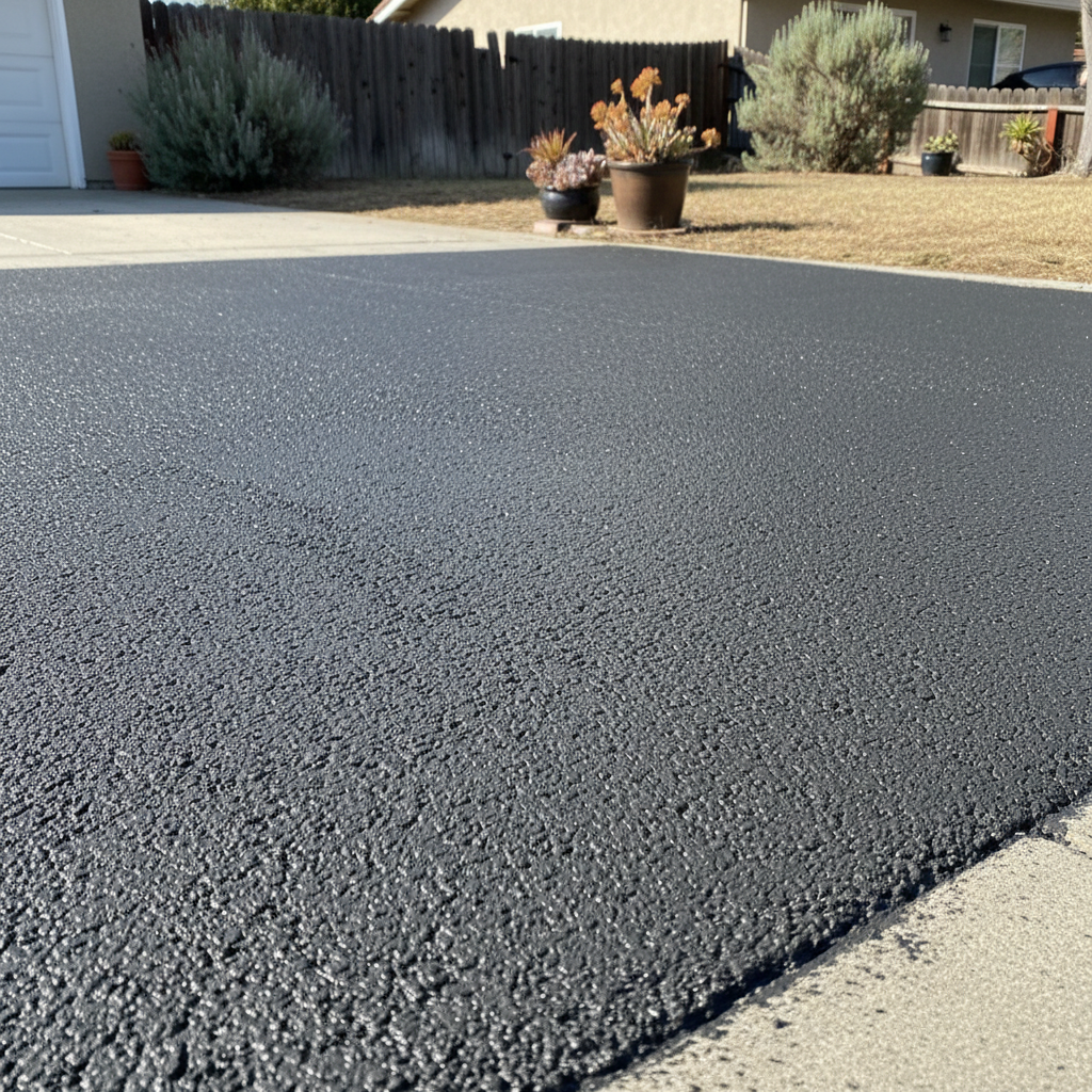 Completed slurry coating work at a residential property in Brea, CA
