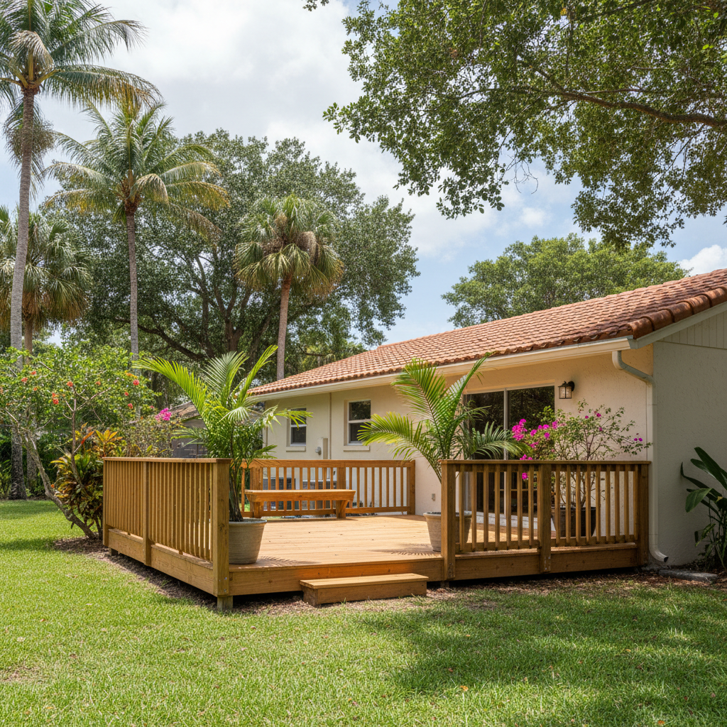 Completed deck repair work at a residential property in Fort Lauderdale, FL