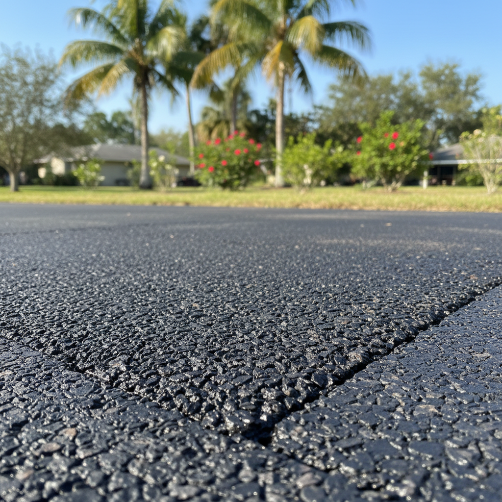 Completed asphalt patching work at a residential property in Tampa, FL