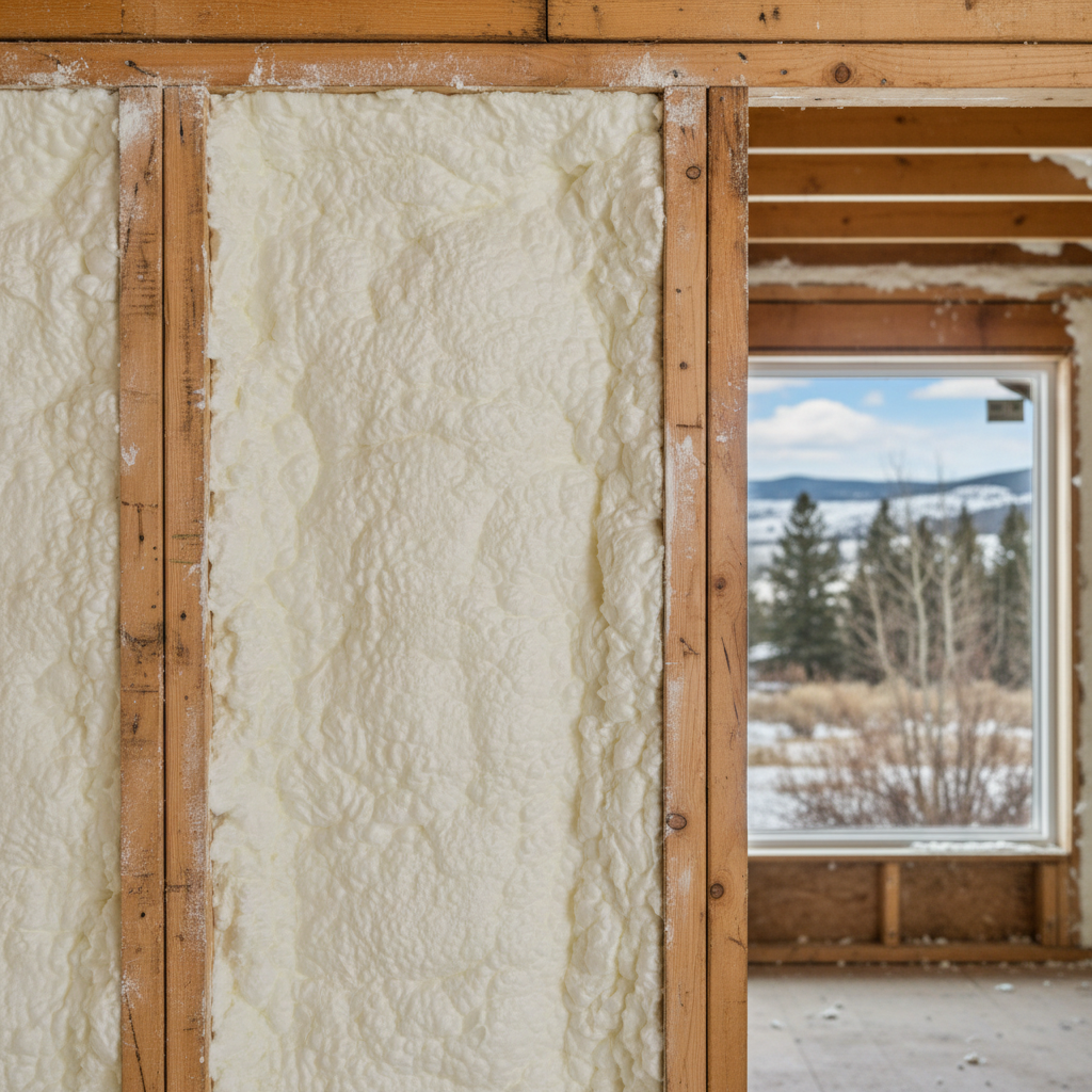Completed open cell spray foam work at a residential property in Laurel, MT