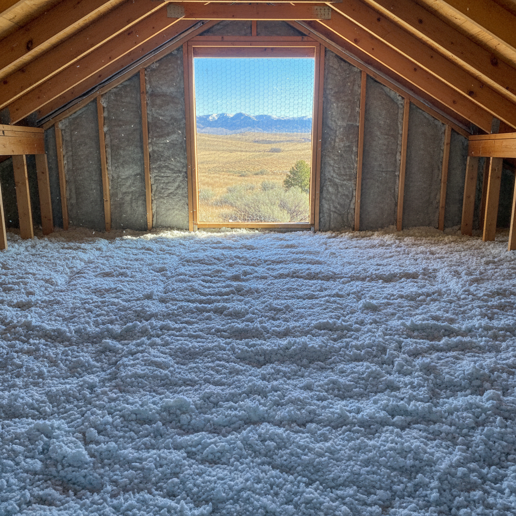 Completed attic insulation work at a residential property in Billings, MT