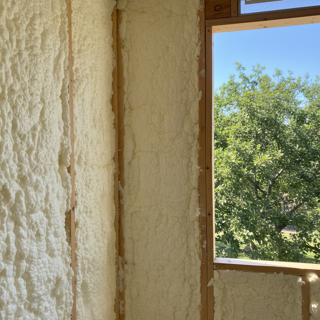 Completed open cell spray foam work at a residential property in Round Rock, TX