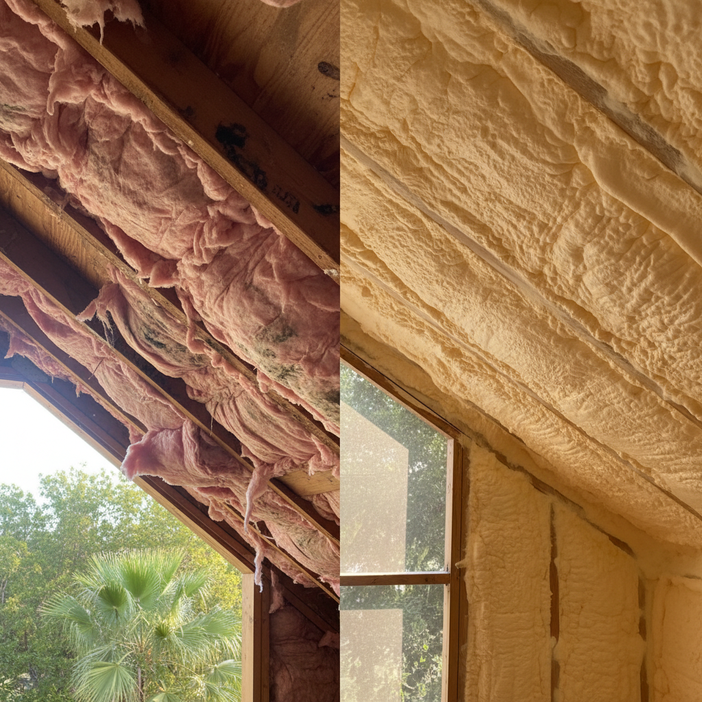 Completed closed cell spray foam work at a residential property in Leander, TX