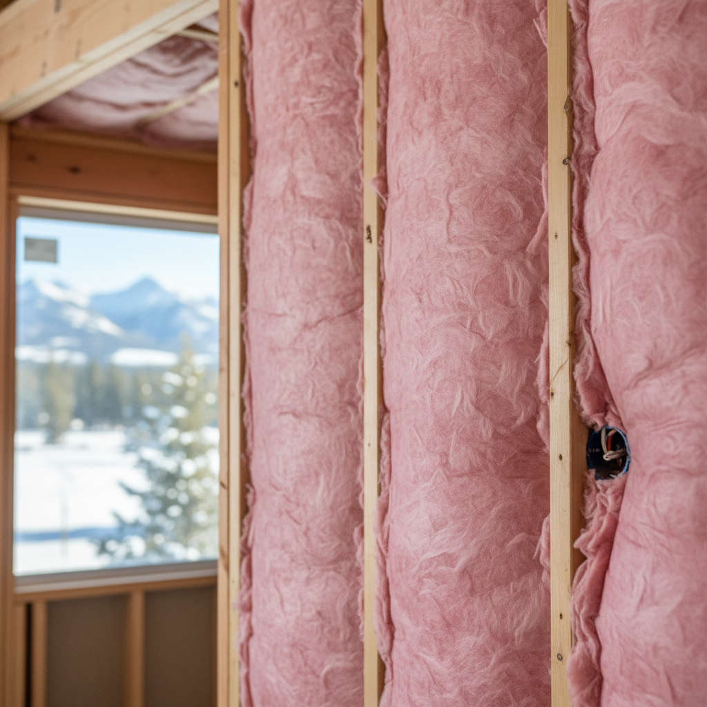 Completed batt insulation installation work at a residential property in Bozeman, MT