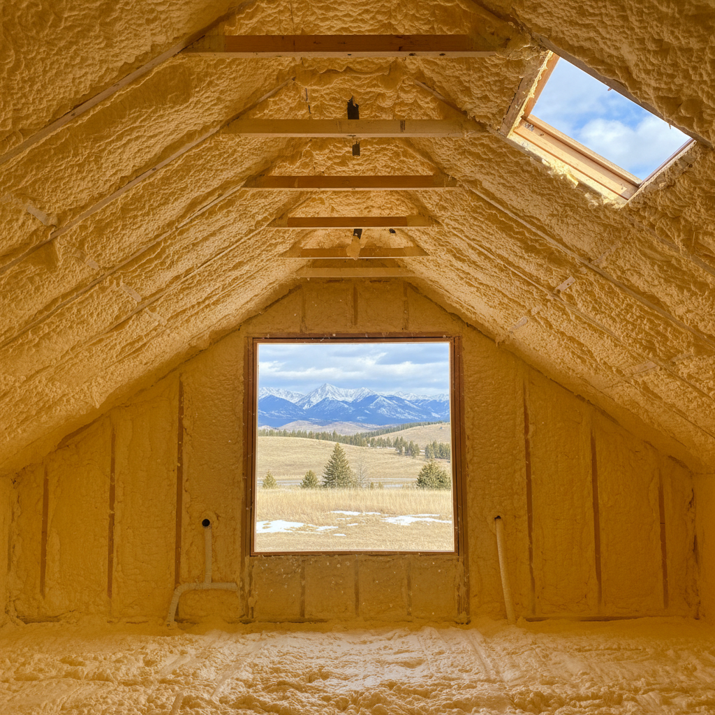 Completed closed cell spray foam work at a residential property in Belgrade, MT