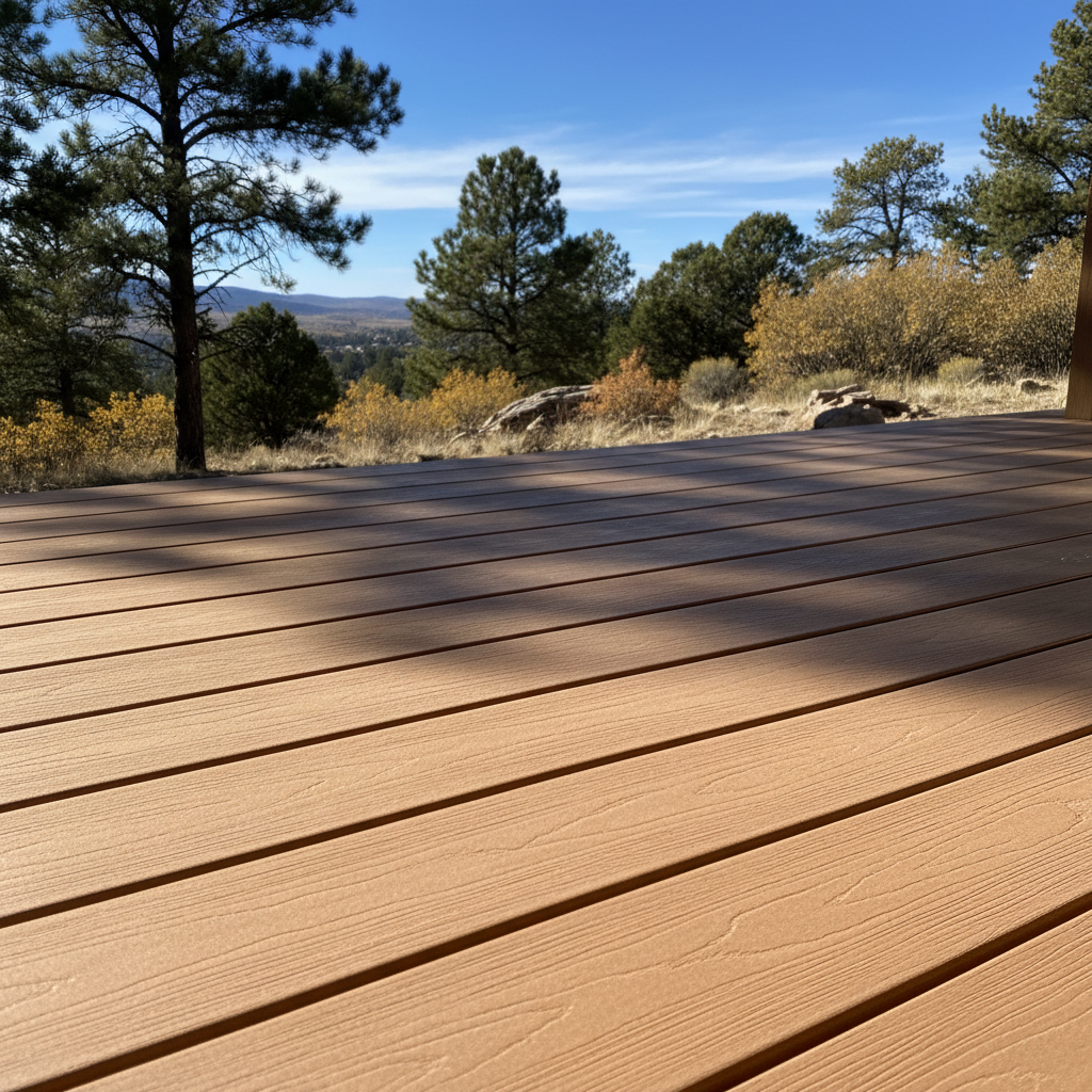 Completed deck construction work at a residential property in Highlands Ranch, CO