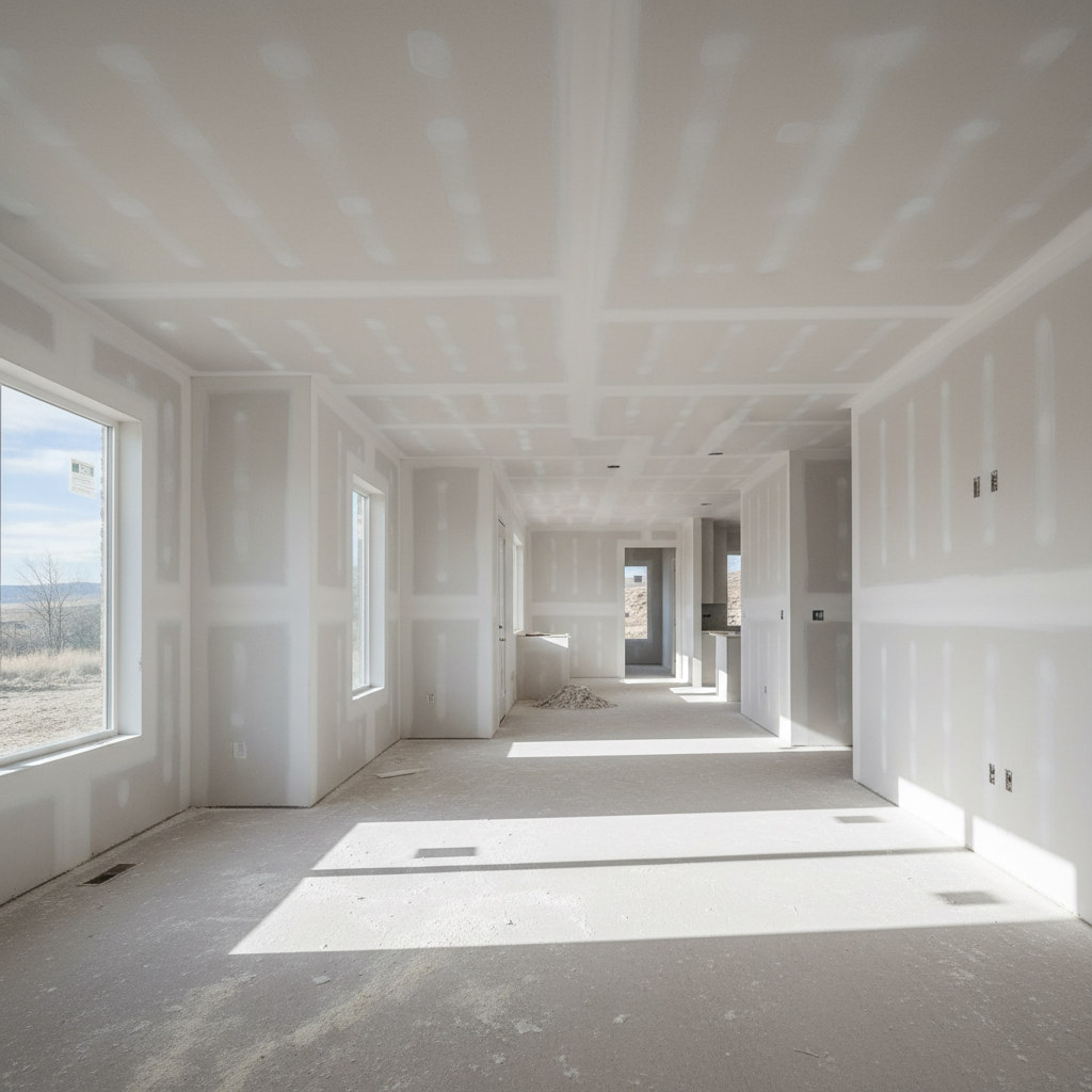 Completed drywall hanging work at a residential property in West Valley City, UT