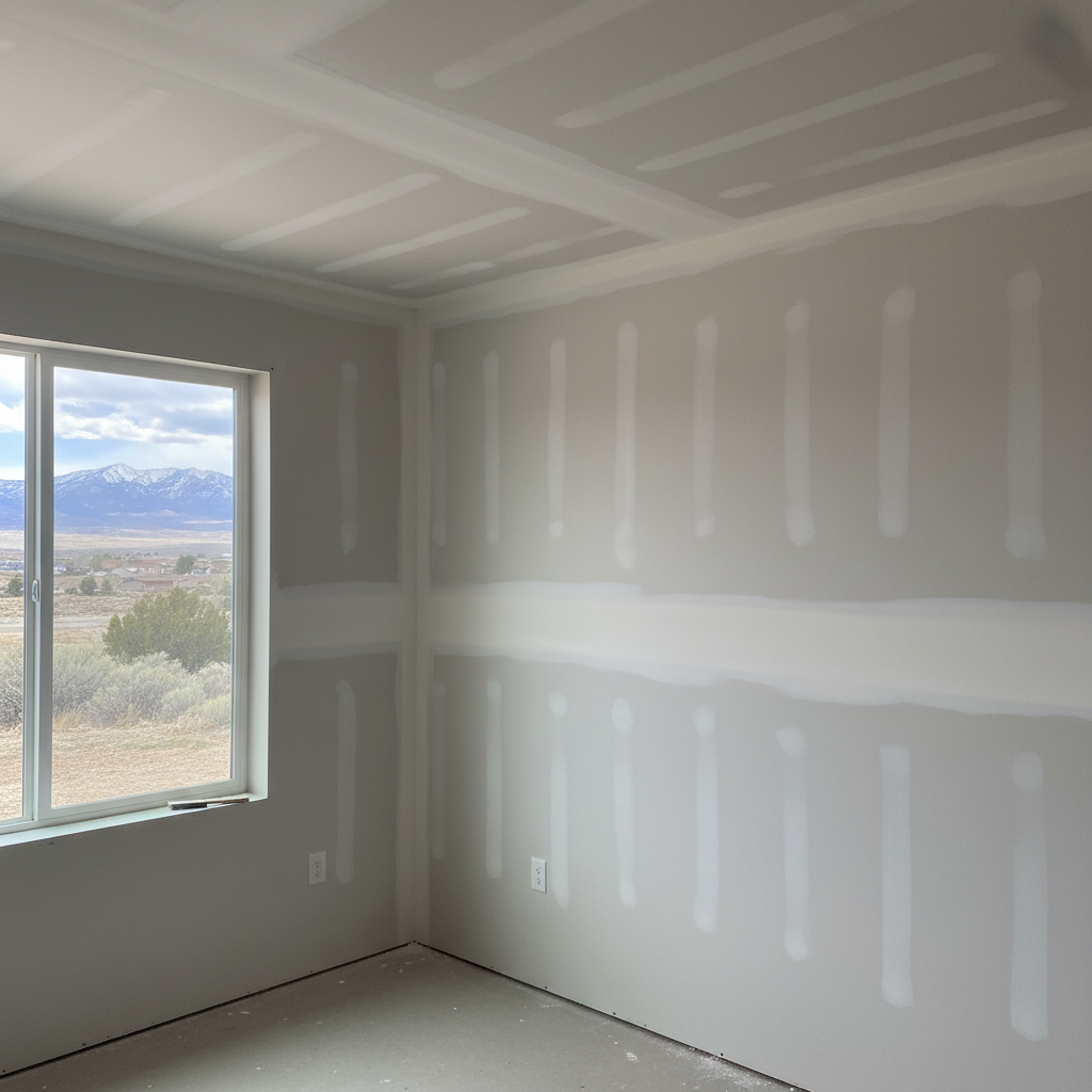 Completed sheetrock installation work at a residential property in Provo, UT