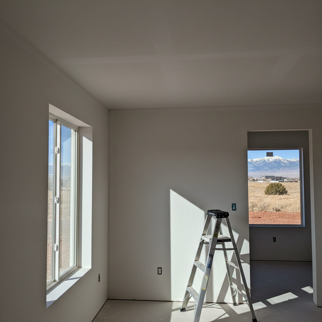 Completed drywall taping and mudding work at a residential property in Provo, UT