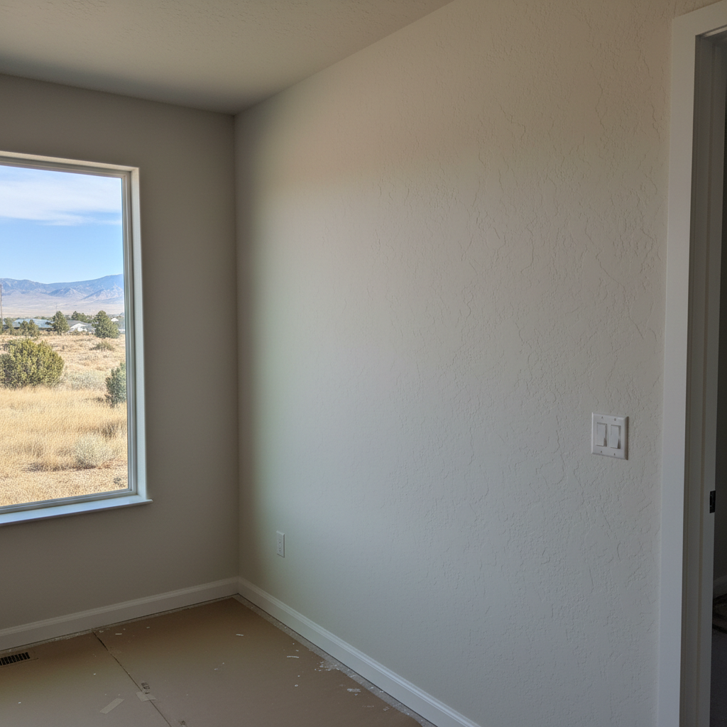 Completed drywall texturing work at a residential property in West Jordan, UT