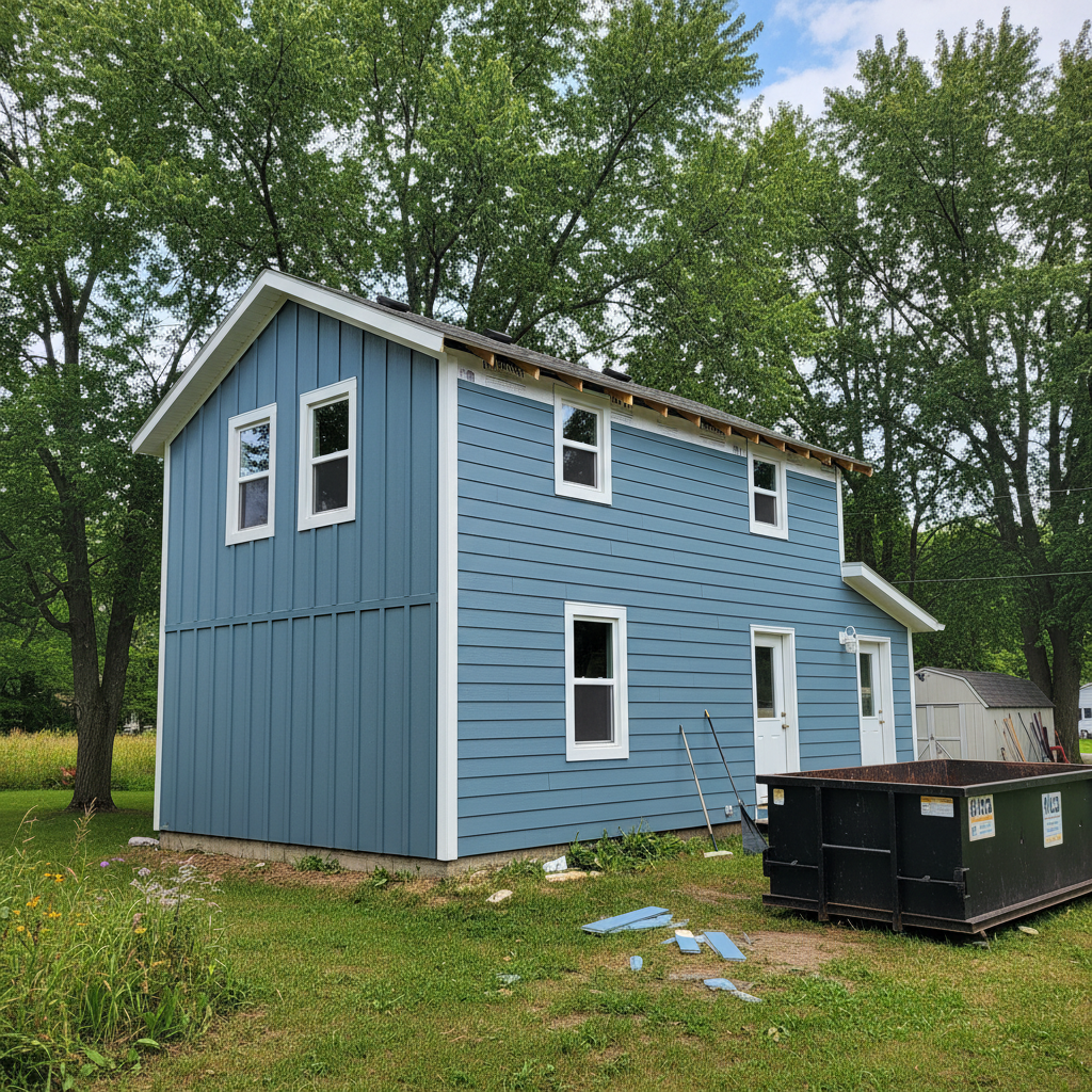 Completed siding removal work at a residential property in Superior, WI