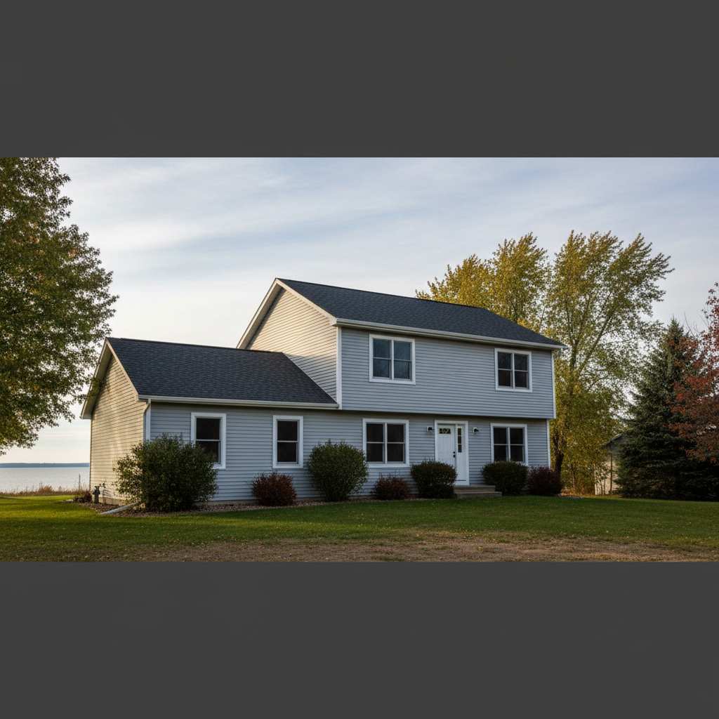 Completed vinyl siding installation work at a residential property in Superior, WI