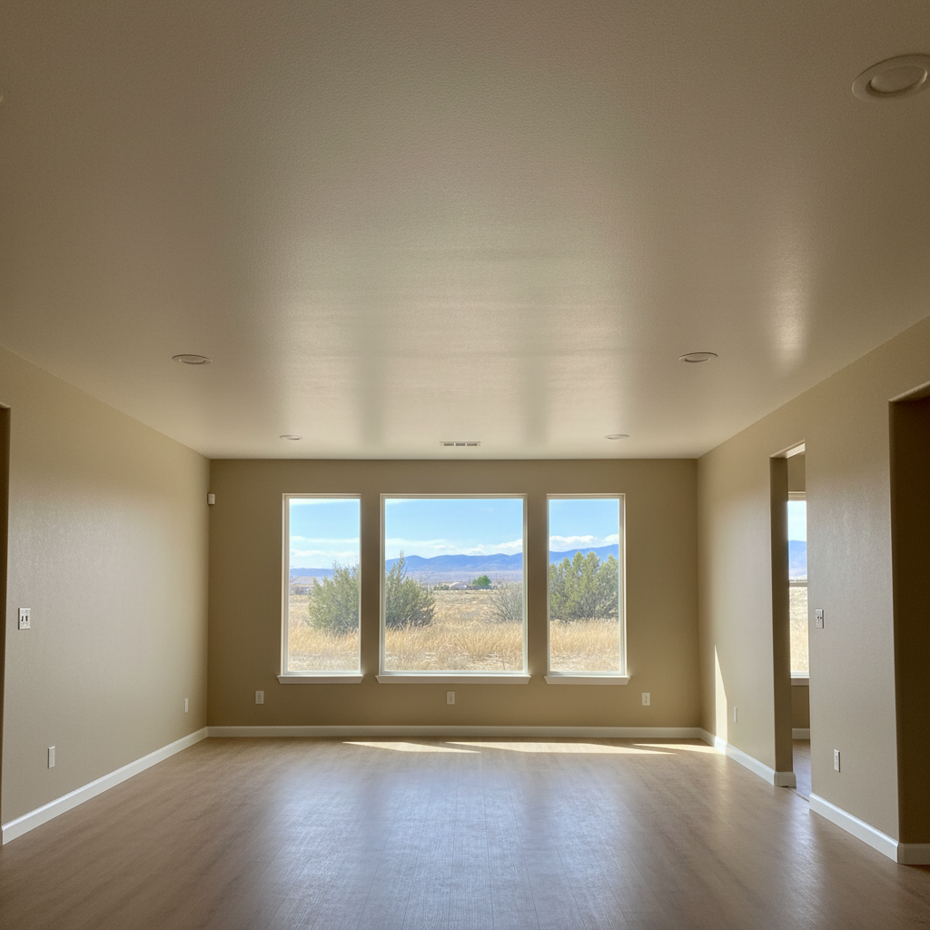 Completed popcorn ceiling removal work at a residential property in Orem, UT
