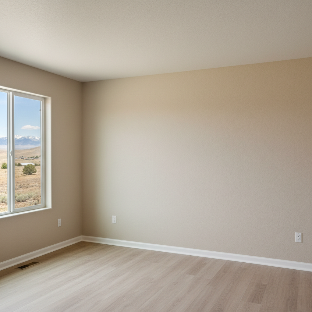 Completed drywall texturing work at a residential property in Layton, UT