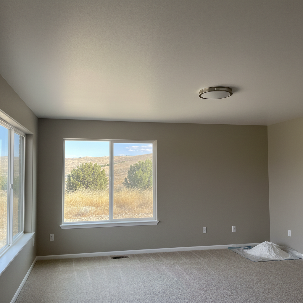 Completed popcorn ceiling removal work at a residential property in South Jordan, UT
