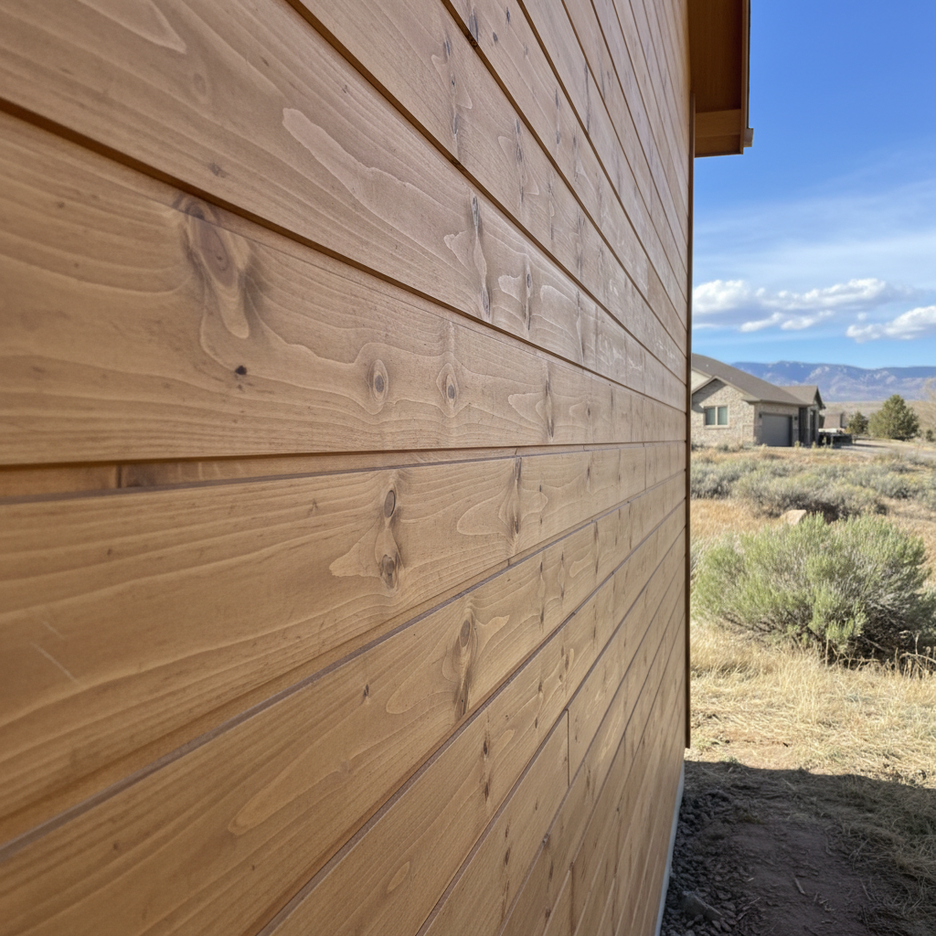 Completed wooden siding work at a residential property in Provo, UT