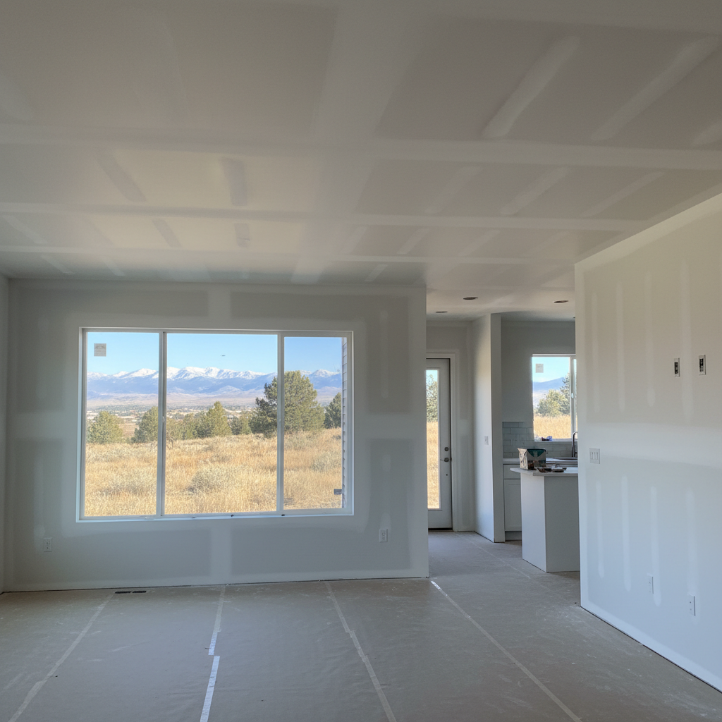 Completed drywall hanging work at a residential property in Millcreek, UT
