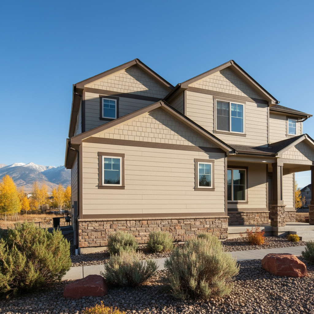 Completed cement siding work at a residential property in Sandy, UT