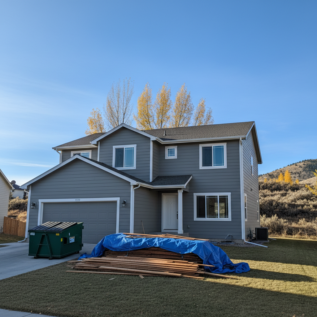 Completed siding removal work at a residential property in Sandy, UT