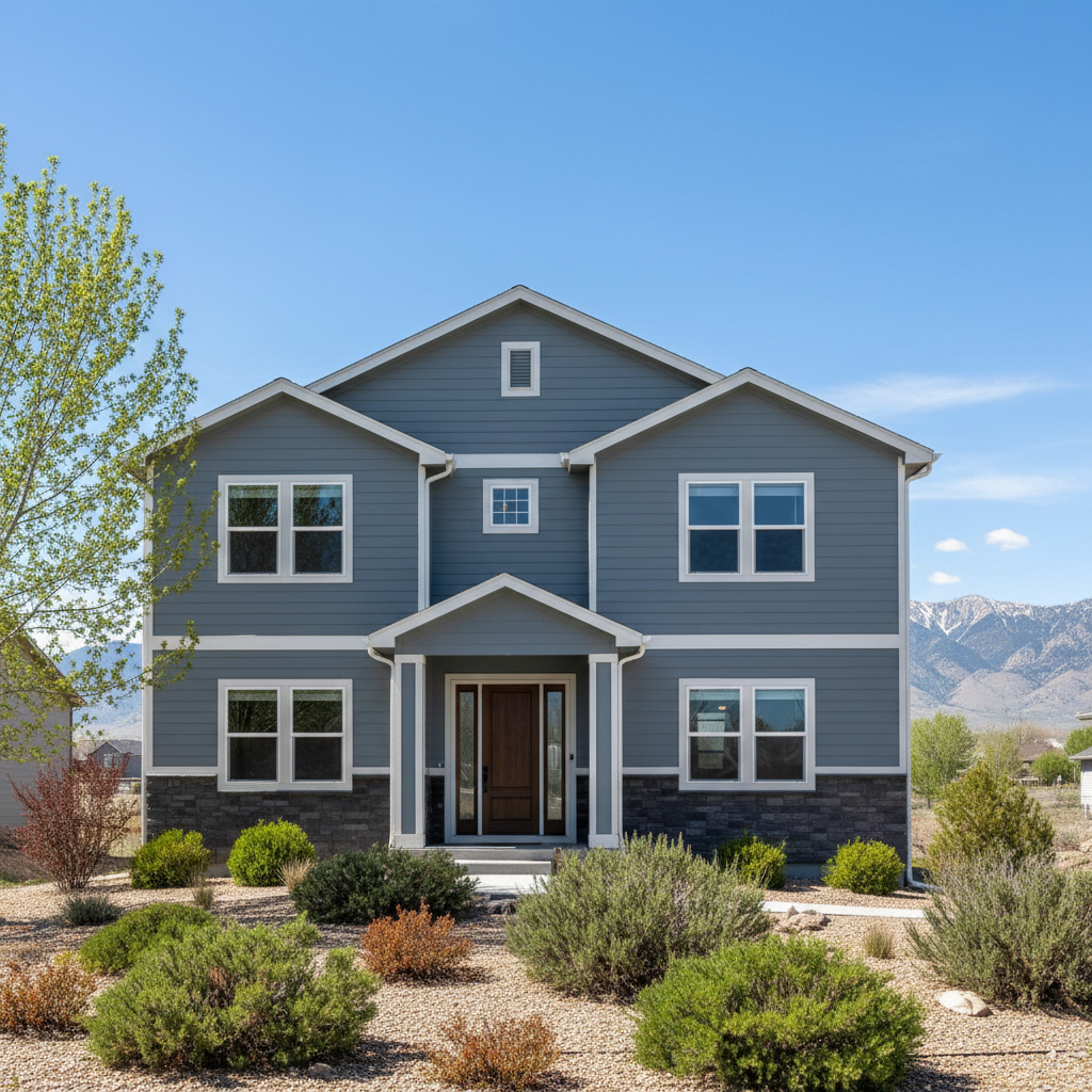 Completed cement siding work at a residential property in South Jordan, UT