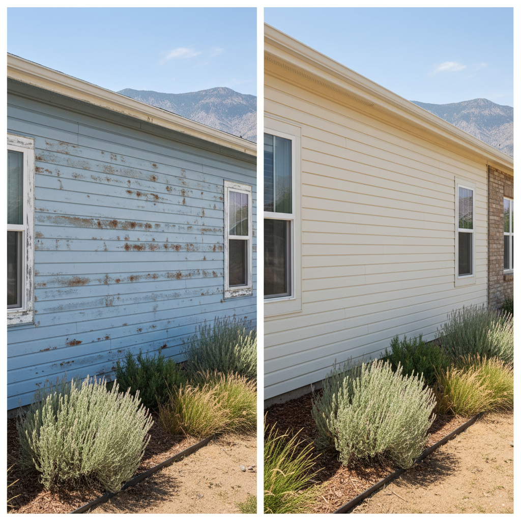Completed vinyl siding installation work at a residential property in Lehi, UT